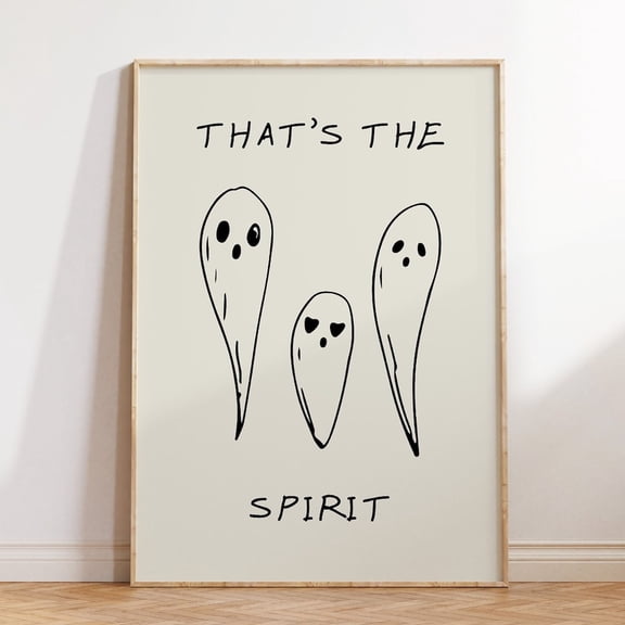 Funny Ghost Print: Neutral Hallo.Ween Wall Art UNFRAMED PAPER POSTER, Home Decor, Vintage Gift, Living Room Dercor