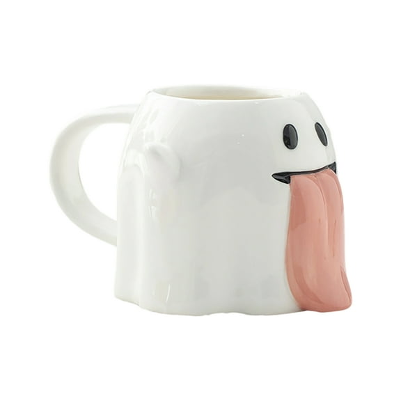 Funny Ghost Shaped Ceramic Mug Halloween Themed Coffee Cup