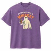 Funny Ghost Spirit Halloween T-Shirt, Retro Spooky Costume Graphic Tee, Unisex Adult Short Sleeve Shirt
