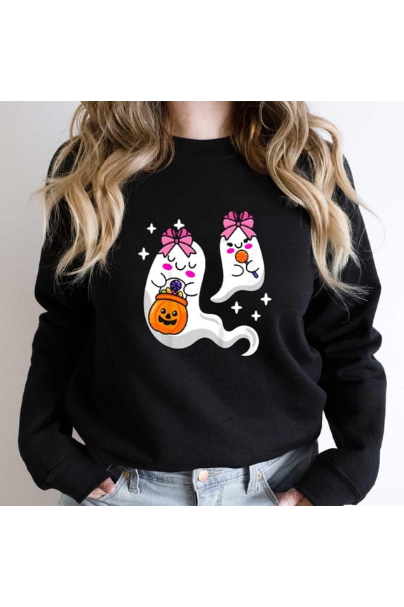 Funny Ghost Trick Or Treat Halloween Costume, Cute Kids Spirit - Makes a Great Gift SW21708 Unisex Sweatshirt, Up to Size 5XL