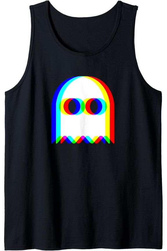 Funny Ghost Trippy Vaporwave Halloween Techno Rave Edm Party Tank Top Size S-3XL