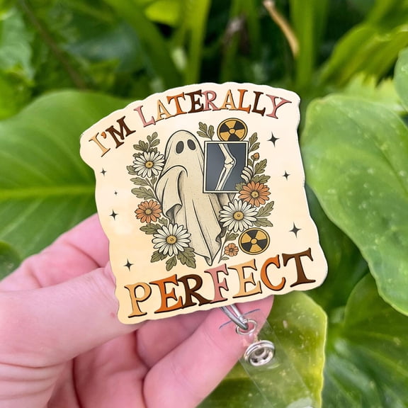 Funny Ghost X-Ray Tech Badge Reel: Halloween Radiology Accessory