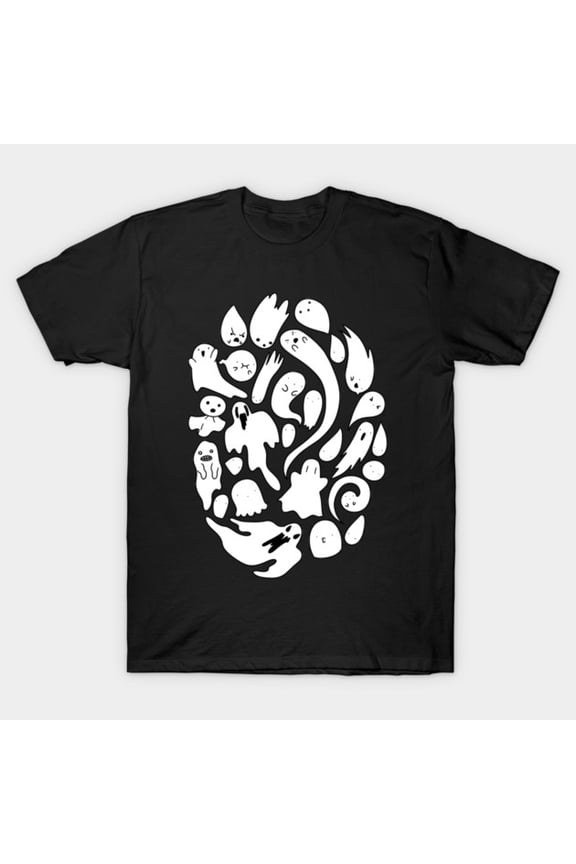 Funny Ghosts Halloween Retro Paranormal Spirits Boo Simple Minimalist Art - Daily Wear Essential G4430 T-Shirt, for men and women, Up to Size 5XL