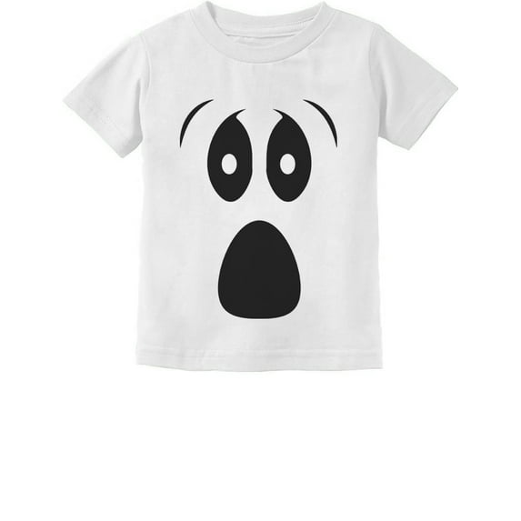 Funny Ghoul Face Shirt Toddler Boys Girls Silly Ghostface Halloween Shirts for Toddler Kids 18M White