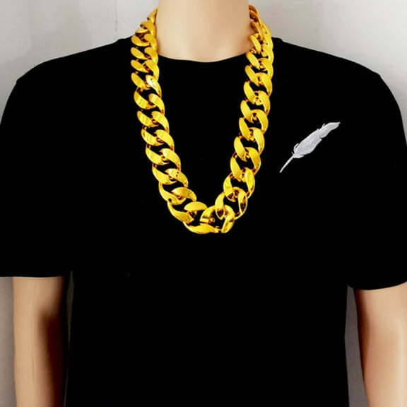 Funny Gift Gold Necklace For Men Women Gold Chain 80s 90s Rapper Punk Hop Necklace Shooting Prop Jewelry Accessory