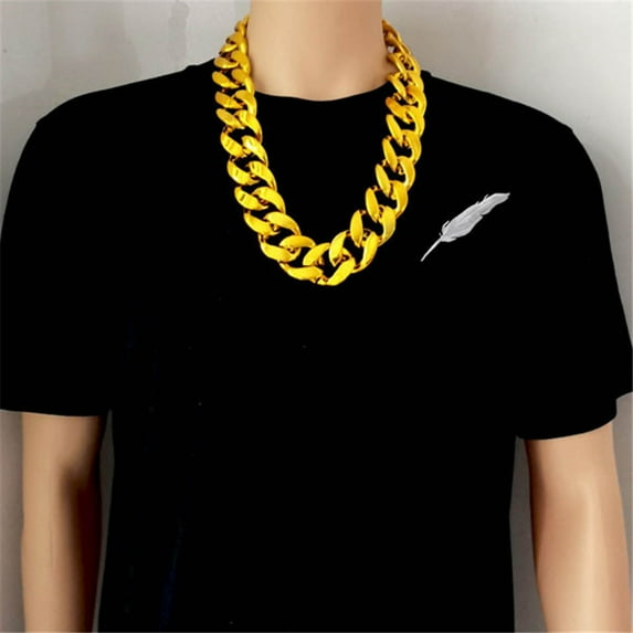 Funny Gift Gold Necklace For Men Women Gold Chain 80s 90s Rapper Punk Hop Necklace Shooting Prop Jewelry Accessory