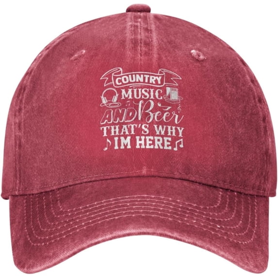 Funny Gift Hat Country Music and Beer That's Why I'm Here Hat Men Baseball Hat Vintage Hats