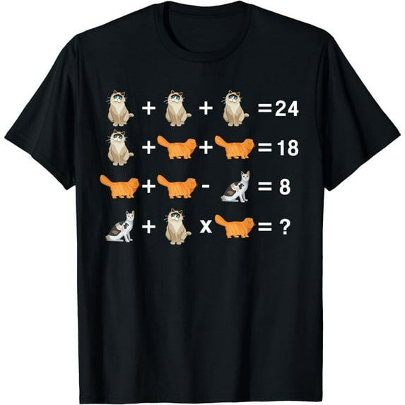 Funny Gift Ideas For Math Teachers And Puzzle Fans Cat math puzzle T-Shirt
