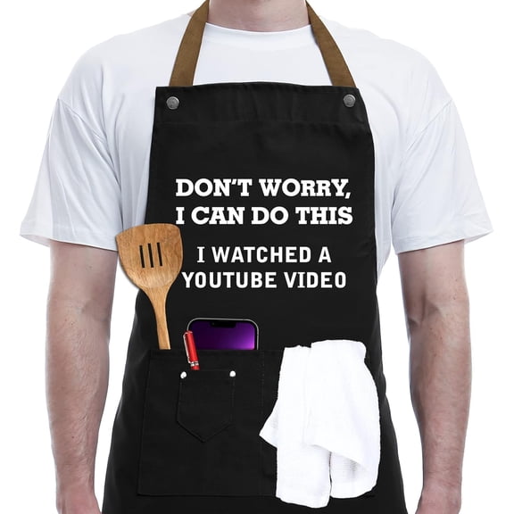 Funny Gift for Men, Women, Dad, Anniversary, Christmas Gifts for Husband, Boyfriend, Brother, Uncle, Unique Birthday Grilling Gift, Father's Day Gifts from Daughter Son BBQ Cooking Chef Apron