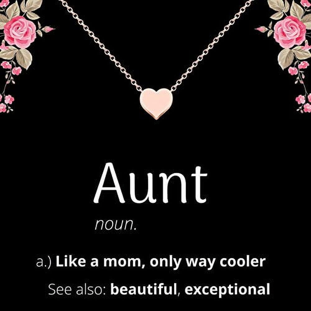 Funny Gifts for Aunt from Niece Nephew - Heart Necklace w Quote Card  Jewelry, Birthday Gift for Best Aunt Ever, Cool Aunt, Favorite Auntie Gift  (Rose Goldtone) - Walmart.com, image size:1000x1000
