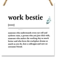 thumbnail image 1 of Funny Gifts for Coworkers Friends Females, Work Bestie Gifts for Women, Friendship Gifts for Birthday Christmas Leaving, Work Bestie Clear Sign for Home Wood Sign Wooden Wall Decor 8 * 8 inch, 1 of 5