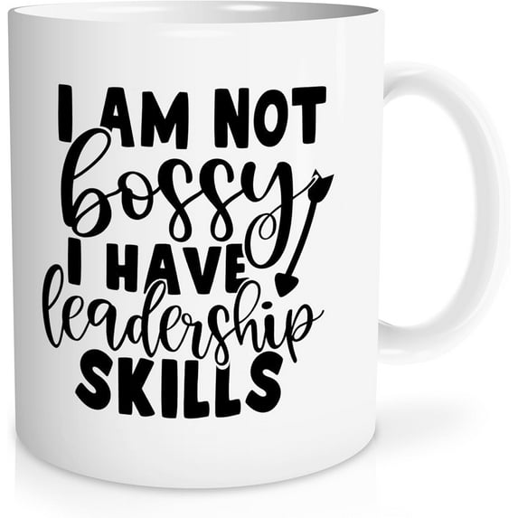 Funny Gifts for Coworkers - I am not Bossy I Have Leadership Skills Ceramic Coffee Mug 11oz, Leadership Gifts, Funny Boss Manager Gifts, Boss Lady Gifts for Women, Funny Boss Day Gifts