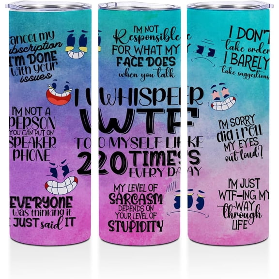 Funny Gifts Gag Gifts 20 oz Skinny Tumbler Stainless Steel Slim Insulated Tumblers Straight Tumbler Cups Coffee Mug Thermal Travel Cup with Lid, Water Glasses Sarcastic Gifts for Women Friends