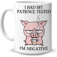 thumbnail image 1 of Funny Gifts for Pig Lover Farmer - Birthday Christmas - Patience Negative Pig 11oz White Ceramic Coffee Tea Mug for Men Women Girl Boy Friend Mom Dad Husband Son Daughter, 1 of 7