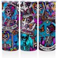 thumbnail image 1 of Funny Gifts Skull 20 oz Skinny Tumbler Stainless Steel Slim Insulated Tumblers Straight Tumbler Cups Coffee Mug Thermal Travel Cup with Lid, Birthday Witchy Gifts for Women, Sarcastic Tarot Cards, 1 of 7