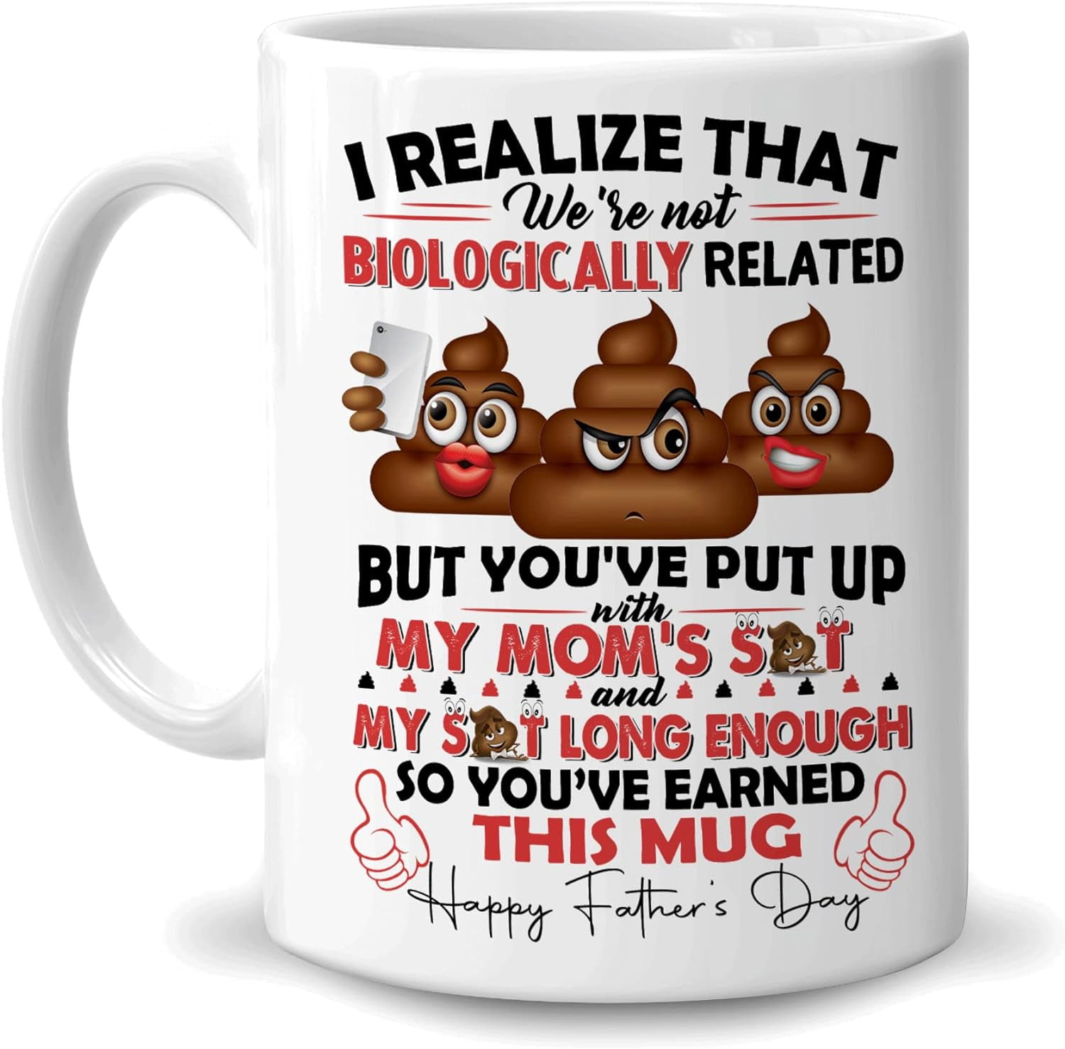 Funny Gifts for Stepdad Stepfather Bonus Dad Father on Father's Day - I Realized That We're Not ...