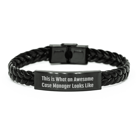 Funny Gifts for Case Manager, Inspirational Interlaced Leather Bracelet, Father's Day Unique Gifts from Men, Gifts for Case Manager