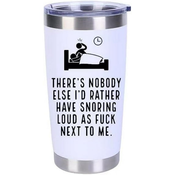 Funny Gifts for Men, Women - Valentines Day & Birthday Gifts for Him, Her - White Stainless Steel Tumbler 20oz