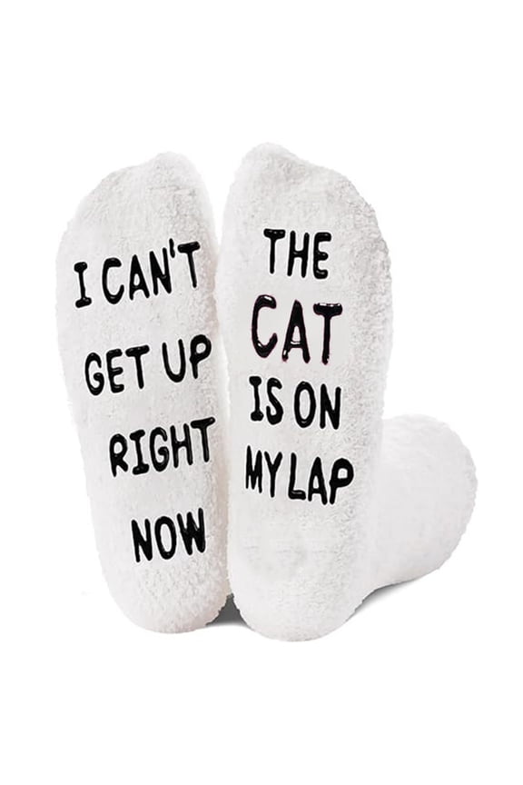 Funny Gifts for Mom, Cat Mom Gifts for Women, Fuzzy Socks for Cat Lovers, Valentines Cozy Socks, Stocking Stuffers
