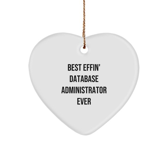 Funny Gifts from Men for Database Administrators - Best Effin' Heart Ornament, Christmas Unique Gifts