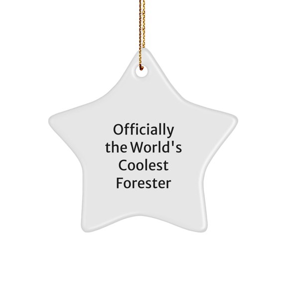 Funny Gifts from Men for Forester - Star Ornament Officially The World's Coolest Forester Christmas Unique Decorations