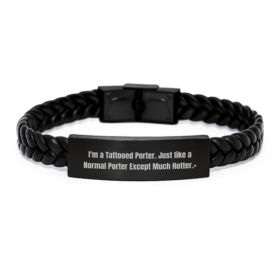 Funny Gifts from Men to Porter, Valentine's Unique Gifts for Porter, Interlaced Leather Bracelet for Porter