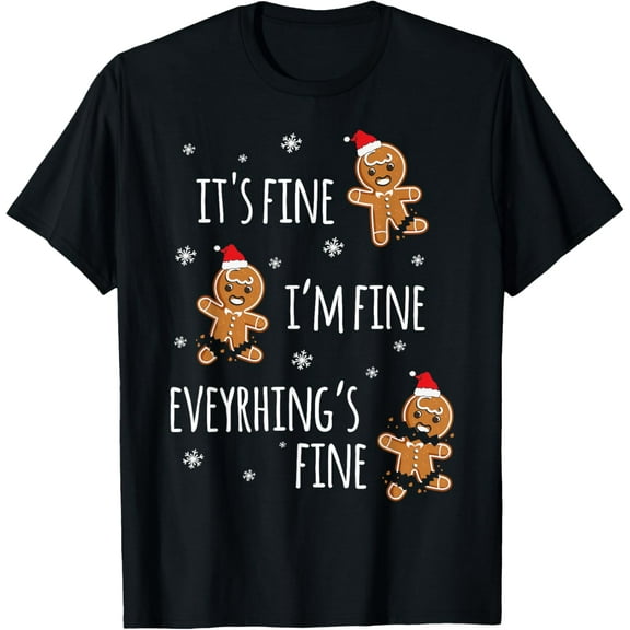 Funny Gingerbread Man Christmas CO Unisex Adult Small Black Crew Neck Long Sleeve Classic Fit Christmas T-Shirt tee
