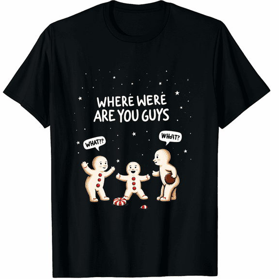 Funny Gingerbread Man Cookie I'm Overbaked Christmas Graphic T-Shirt for Adults Men and Women
