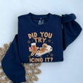 thumbnail image 1 of Funny Gingerbread Nurse Embroidered Sweatshirt: “Did You Try Icing It?” Sweatshirt | Holiday Embroidered Crewneck Sweatshirt, 1 of 5