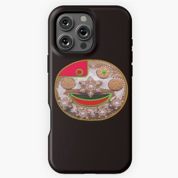 Funny Gingerbread Smile Face Phone Case for iPhone 11 12 13 14 15 16 17 Pro Max