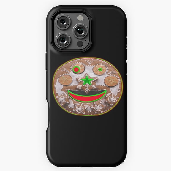 Funny Gingerbread Smile Phone Case for iPhone 11 12 13 14 15 16 17 Pro Max
