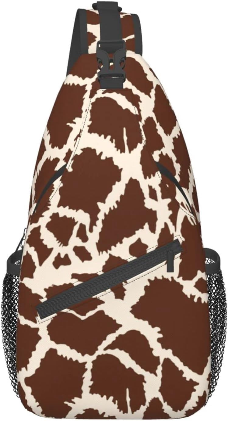 Funny Giraffe Animal Print Sling Bag Crossbody Hiking Travel Chest Bags Backpack Shoulder Daypack for Women Men
