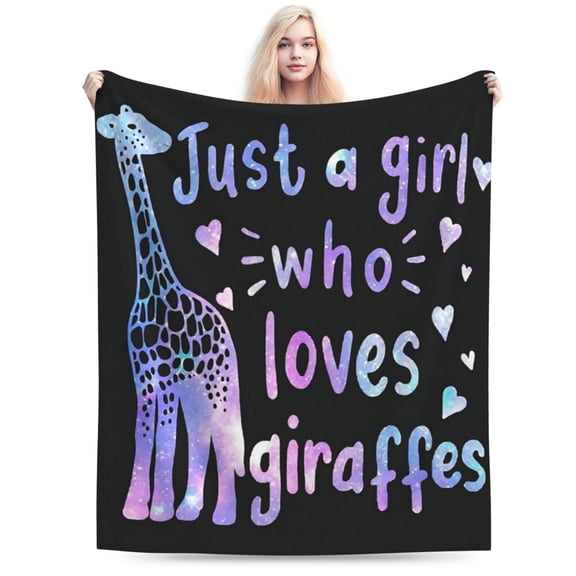 Funny Giraffe Blanket Cute Giraffe Fleece Throw 50x40