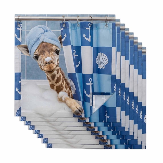 Funny Giraffe Cloth Napkins, Cute Art Modern Lovely Animals on Showering Washable and Reusable Dinner Napkins Set of 8, Table Napkin for Kitchen Party Birthday Wedding Hotel Housewarming 20"x20"