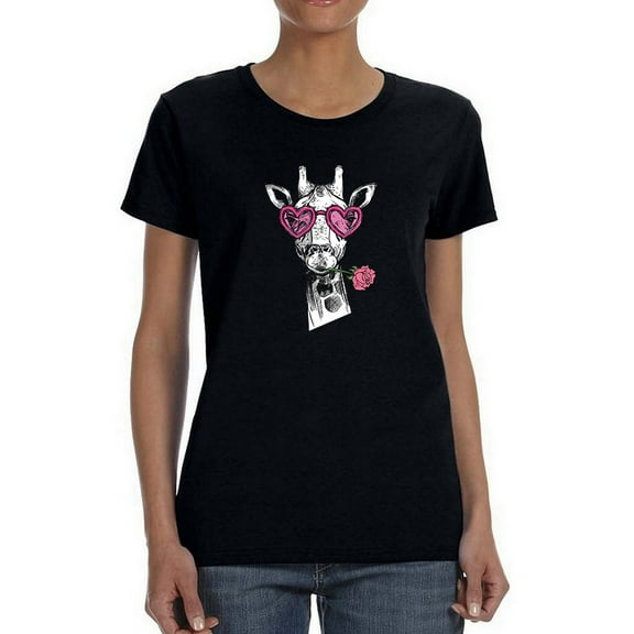 Funny Giraffe Design Women T-Shirt, Female 4X-Large