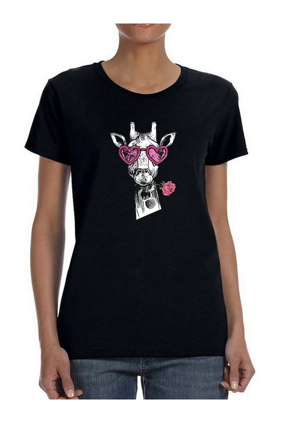 Funny Giraffe Design Women T-Shirt, Female Medium