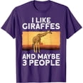 thumbnail image 1 of Funny Giraffe Design Zoo Animal Lovers Softstyle Unisex T-Shirt,Purple Color,Size L, 1 of 5
