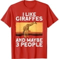thumbnail image 1 of Funny Giraffe Design Zoo Animal Lovers Softstyle Unisex T-Shirt,Red Color,Size 4T, 1 of 5