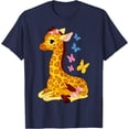 thumbnail image 1 of Funny Giraffe Drawing Forest Ranger Cool Mom Softstyle Unisex T-Shirt,Navy Color,Size YL, 1 of 5