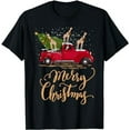 thumbnail image 1 of Funny Giraffe Driving Christmas Tree Truck Giraffe Christmas T-Shirt, 1 of 5