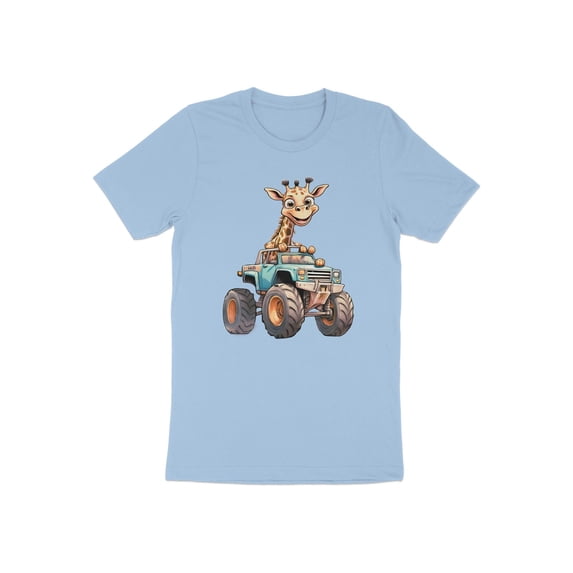 Funny Giraffe Driving Monster Truck Safari Gift Men Women T-Shirt Safari Giraffe Driver Birthday Holiday Presents Tshirt