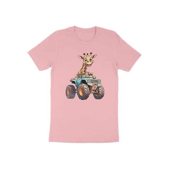 Funny Giraffe Driving Monster Truck Safari Gift Men Women T-Shirt Safari Giraffe Driver Birthday Holiday Presents Tshirt