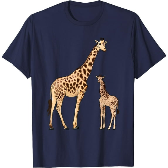 Funny Giraffe Lover Softstyle Unisex T-Shirt,Navy Color,Size 5XL