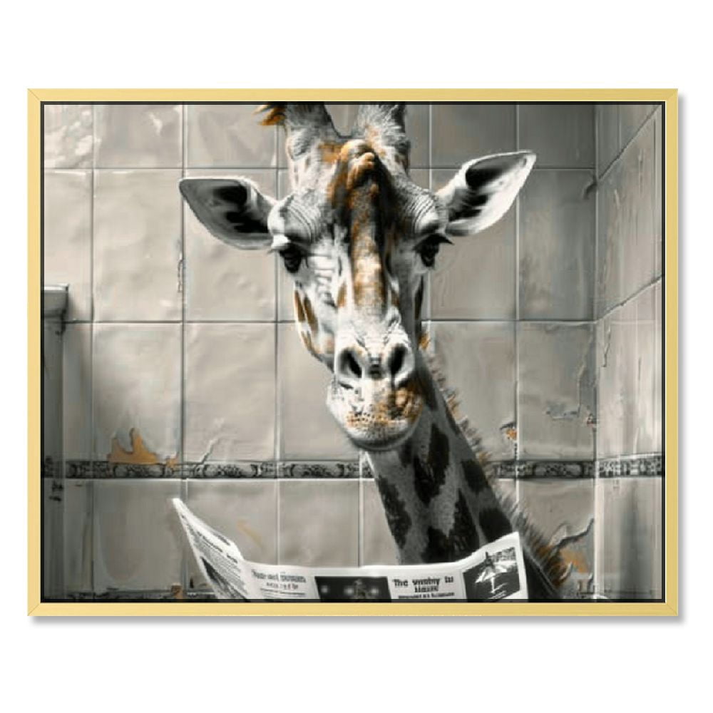 Affiche Girafe à la Baignoire Rétro Humour main image 1