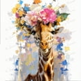 thumbnail image 1 of Funny Giraffe Unique Tin Sign, Garden Wall Decor, Wild Animal Watercolor Giraffe with Wreath Poster for Bedroom, Outdoor Decoration Banner for Yard Lawn 12x12 Inches, 1 of 6
