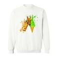 thumbnail image 1 of Funny Giraffe With Ice Cream. Sweatshirt Men -Image by Shutterstock, Male 3X-Large, 1 of 4