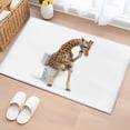 thumbnail image 1 of Funny Giraffes Bathroom Rug Washable 2x3 Entryway Rug Non Slip Cute Art Fun Lovely Animals on Toilets Front Door Mat Low Pile Indoor Doormat Throw Floor Carpet for Kitchen Bedroom Entrance, 1 of 8