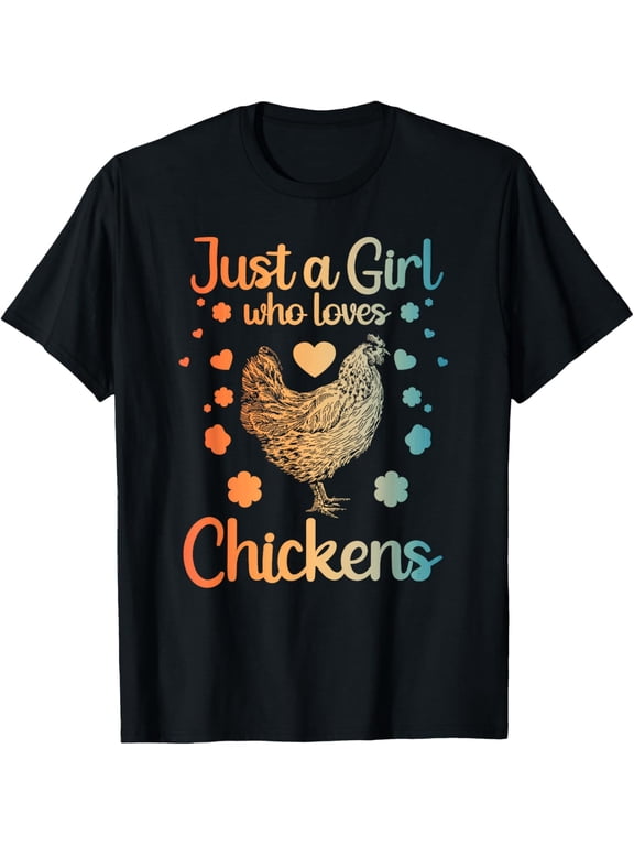 t-shirt Funny Girl Chicken Design For Kids Women Mom Chicken Lover T-Shirt.