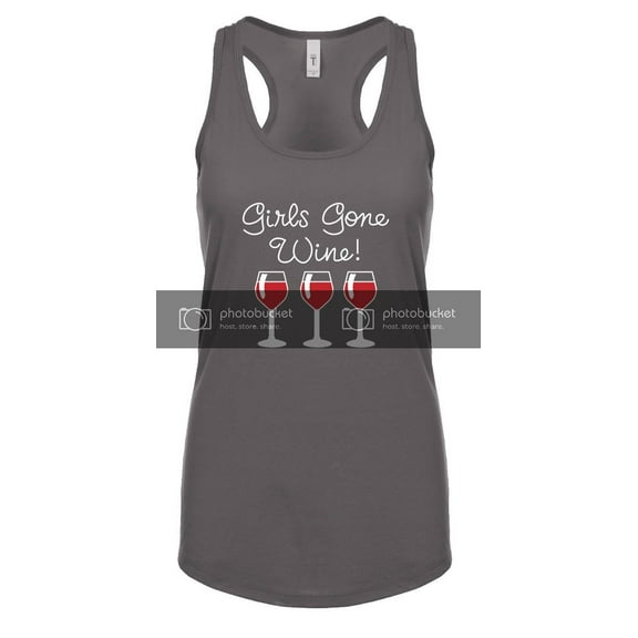 Funny Girls Gone Wine Ladies Racerback Tank Top-Dark Grey-XXL