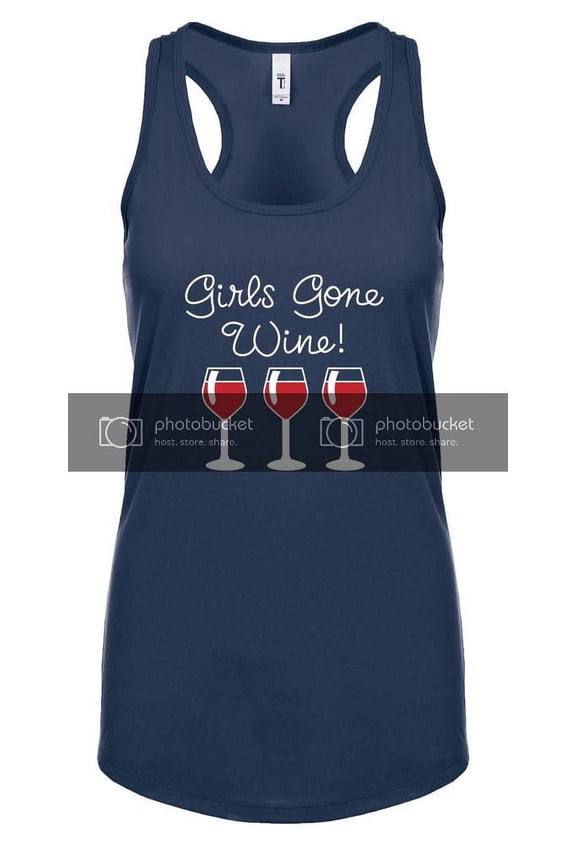 Funny Girls Gone Wine Ladies Racerback Tank Top-Indigo-Large